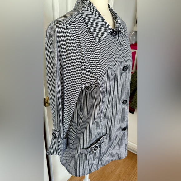 Jacket basic editions blazer woman size medium new condition stripes - Picture 3 of 5